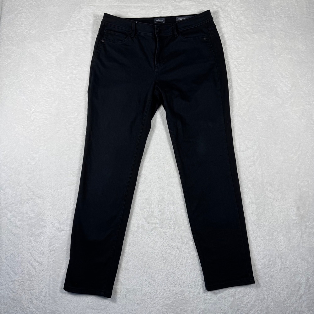J. Jill Authentic Fit Slim Ankle Pants Black Stretch Denim Size 6R Womens